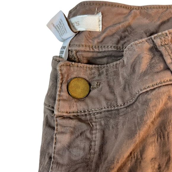 Chico’s Women’s Dark Taupe / Brown Muted Brocade Pants Chico’s Size 1 (8-10) - Picture 9 of 11